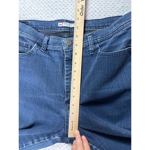 Lee Classic Fit Straight Leg at the Waist Jeans Womens 14 Denim Blue High Rise - Picture 8 of 10